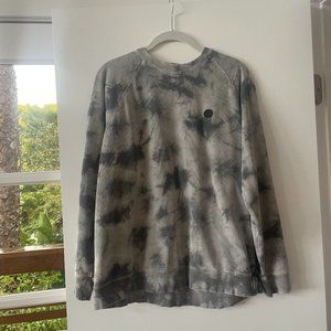 Volcom Classic Fit Iconic Stone Tie‎ Dye Crewneck Sweatshirt in Grey, Size M